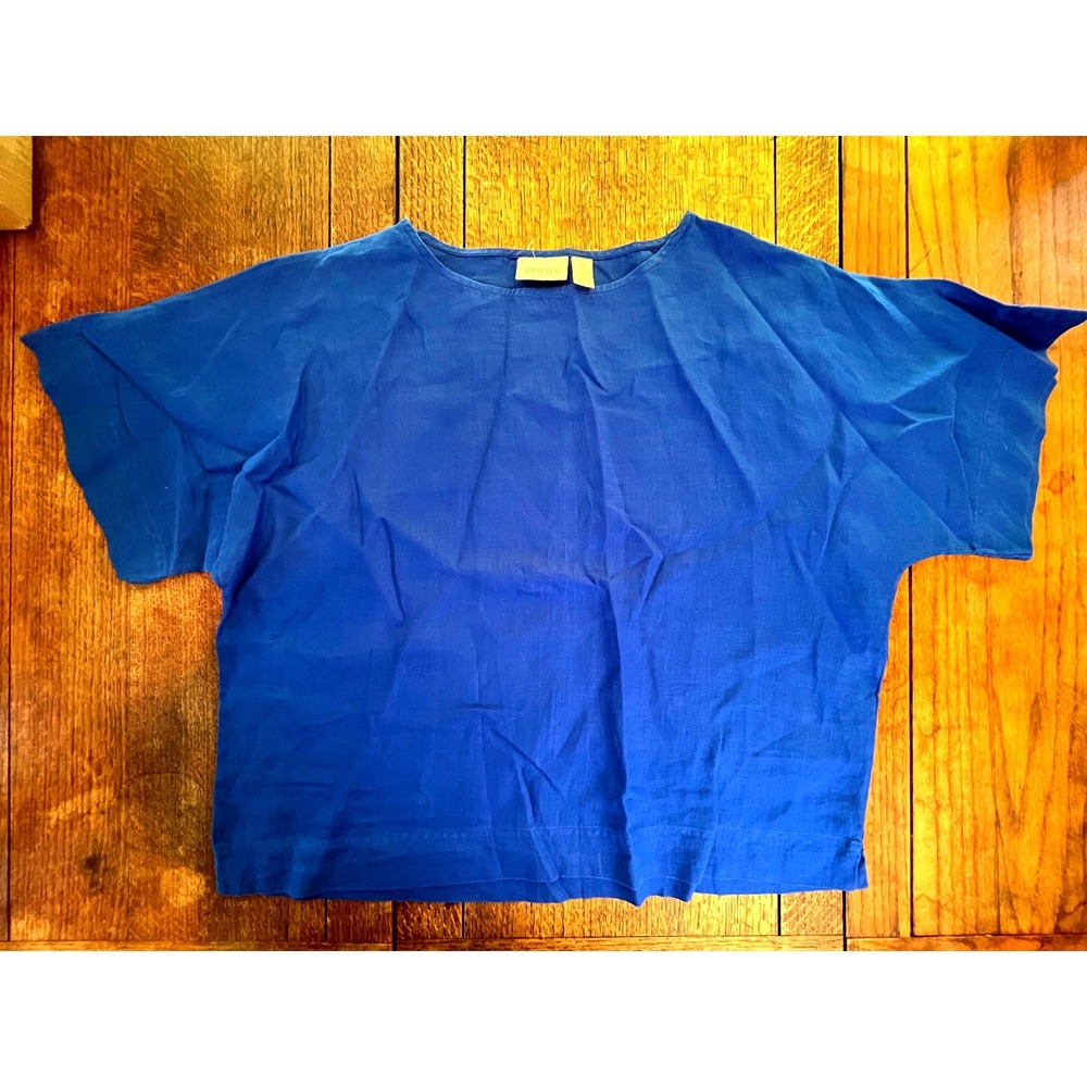 Chico's 100% linen cobalt blue dolman sleeve top